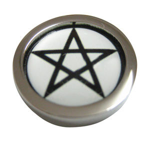 Bordered Pentagram Star Design Magnet